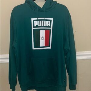 Puma Teal Hoodie with Logo Design